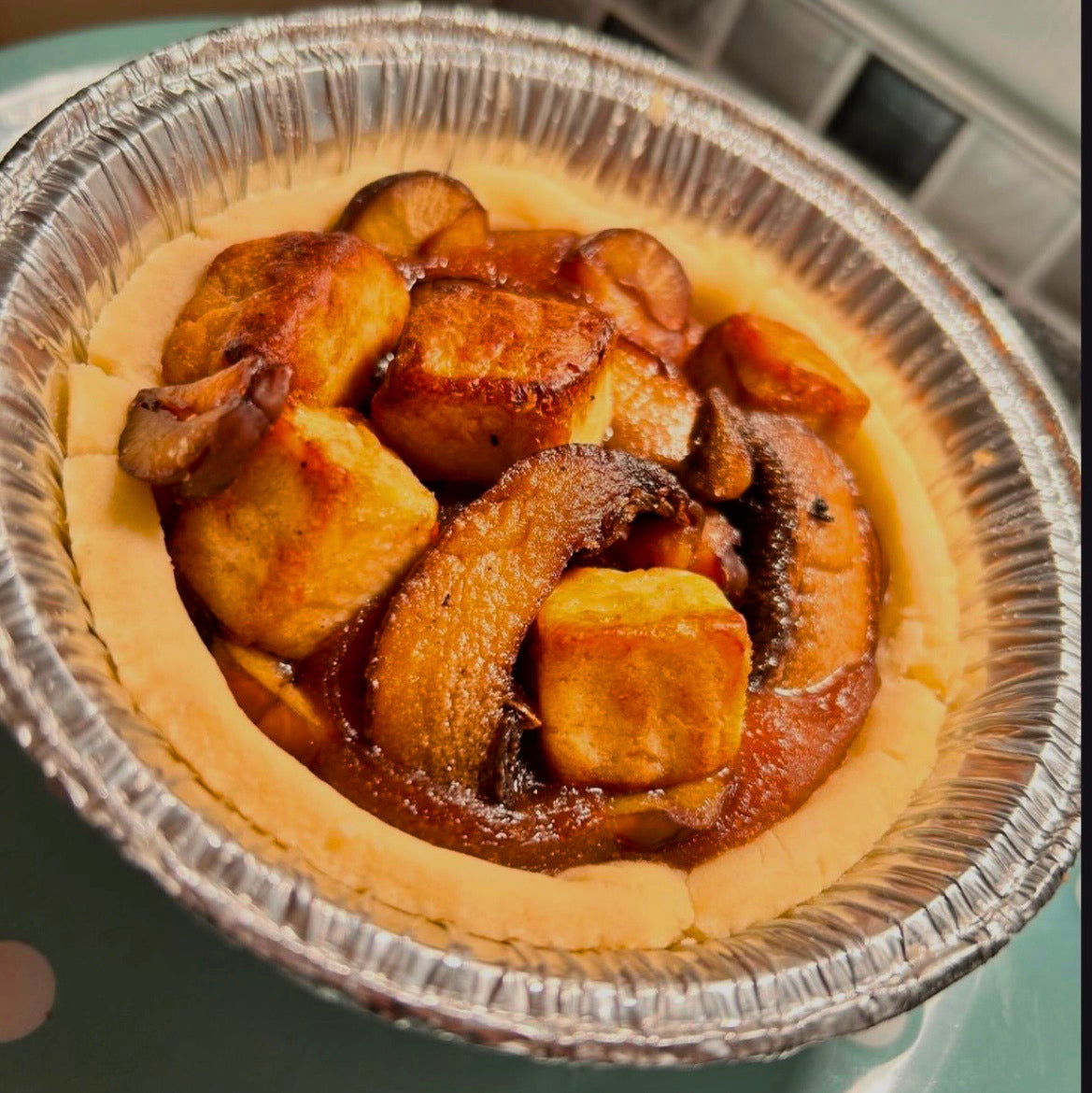 Tofu, Roast Chestnut & Chestnut Mushroom Tarts